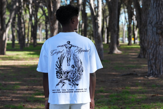 WHITE GRAVE TO GLORY BOXY T-SHIRT
