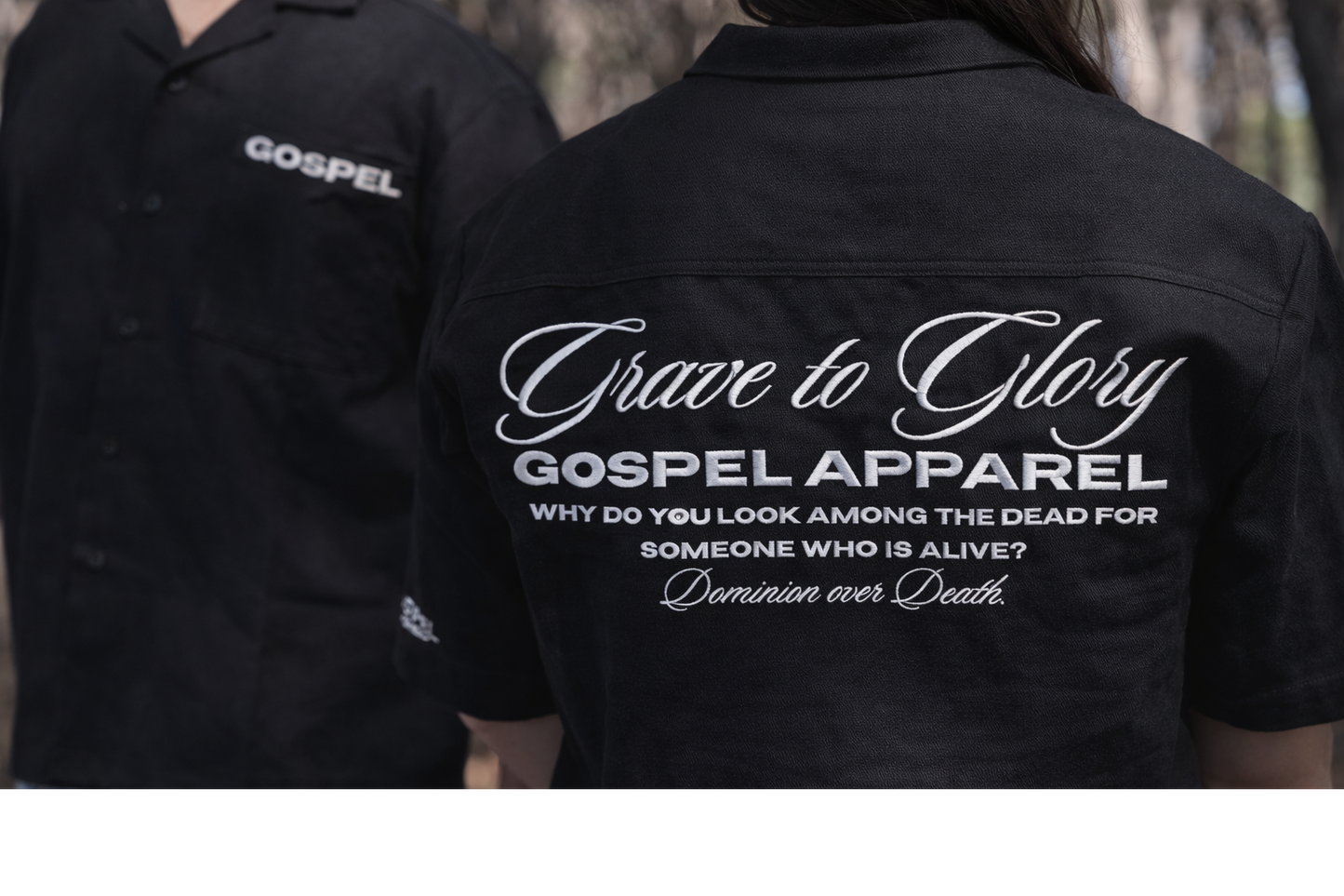 BLACK GRAVE TO GLORY BUTTON UP