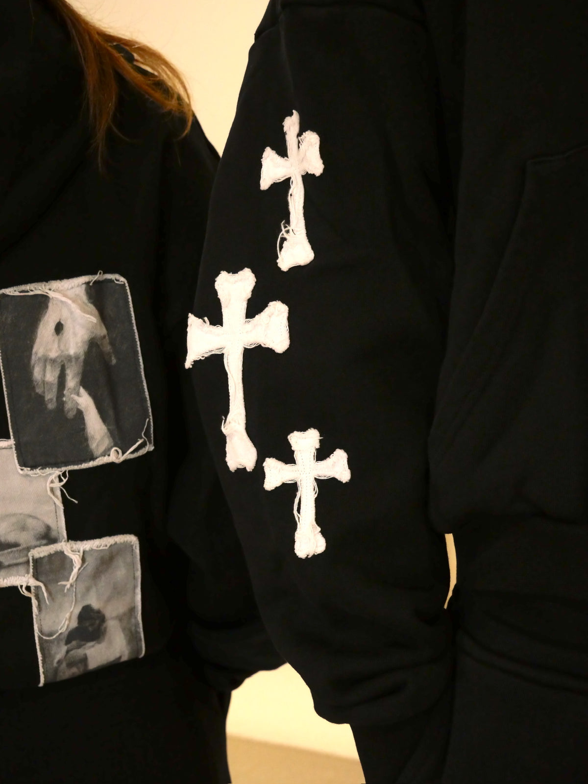 THE GREAT EXCHANGE BLACK PATCHWORK JACKET