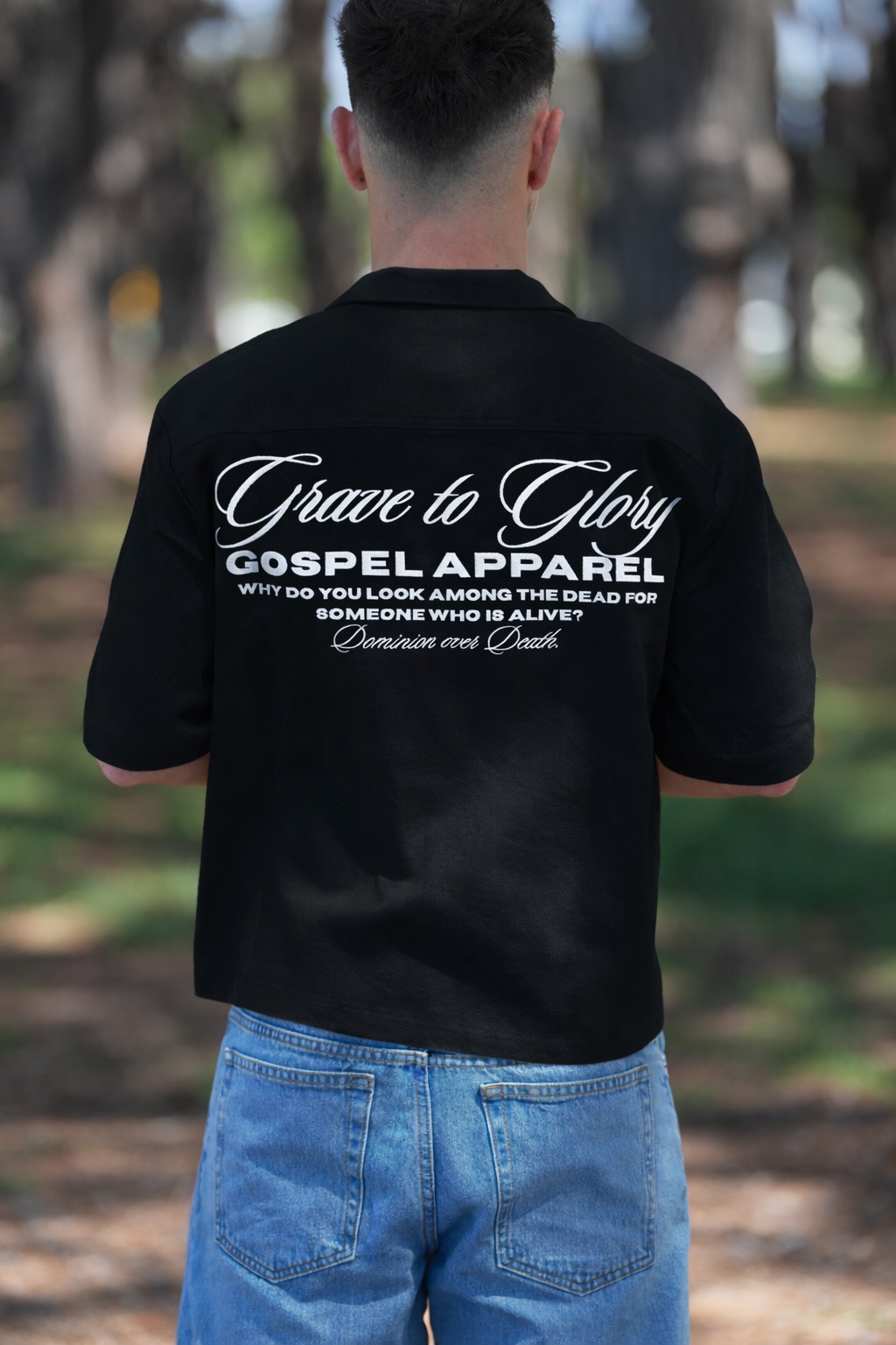 BLACK GRAVE TO GLORY BUTTON UP