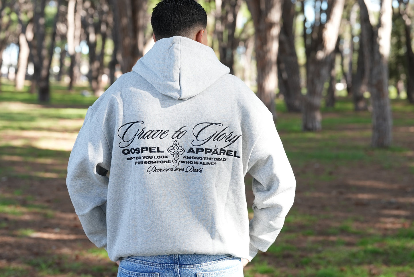 GREY GRAVE TO GLORY HOODIE