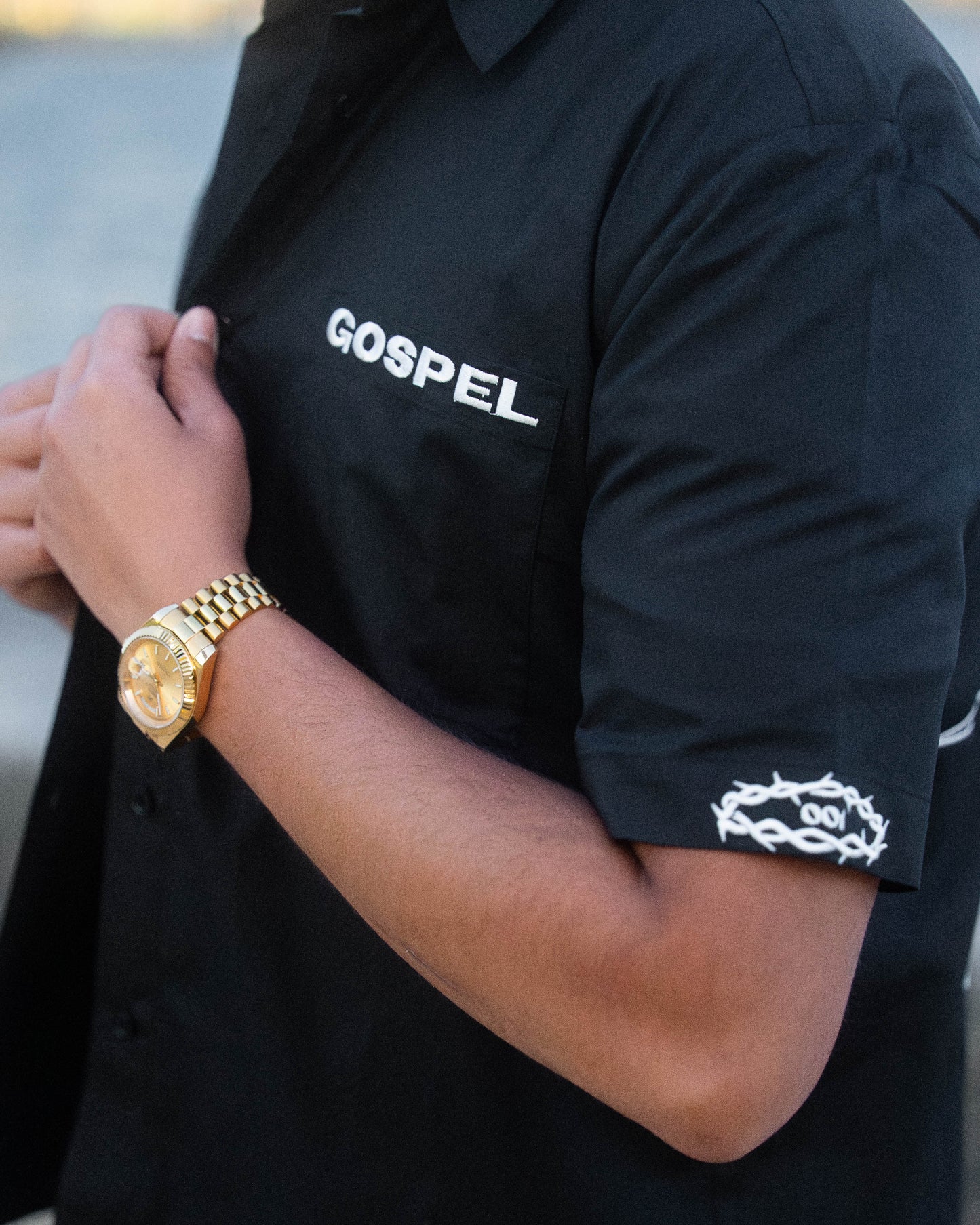 STILL UNASHAMED BUTTON UP - BLACK