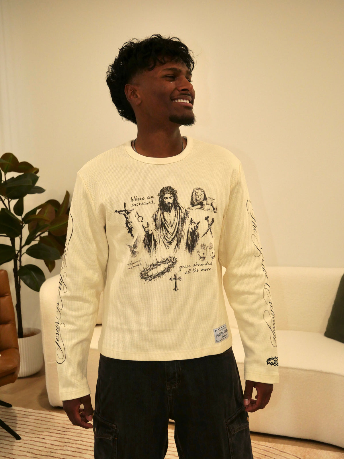 THE GREAT EXCHANGE BEIGE WAFFLE-KNIT