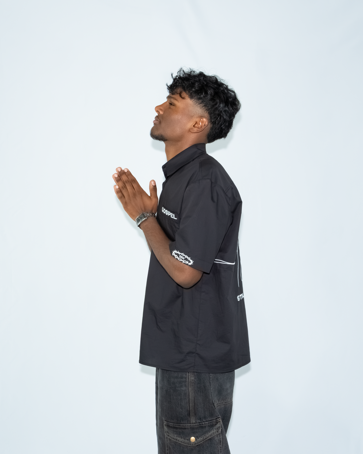 STILL UNASHAMED BUTTON UP - BLACK